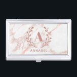 Pink Marble Monogram Any Initial & Name Custom Business Card Holder<br><div class="desc">Personalise with your own initial and name. © Gorjo Designs. Made for you via the Zazzle platform.</div>