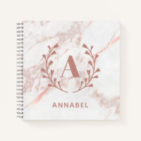 Pink Marble Monogram Any Initial & Name Custom