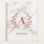 Pink Marble Monogram Any Initial & Name Custom Planner<br><div class="desc">Personalise with your own initial and name. © Gorjo Designs. Made for you via the Zazzle platform.</div>