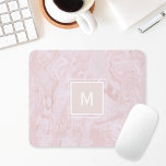 Pink Marble Monogram Mouse Pad<br><div class="desc">Custom-designed monogram mouse pad featuring modern pink marble pattern design with personalised monogram.</div>