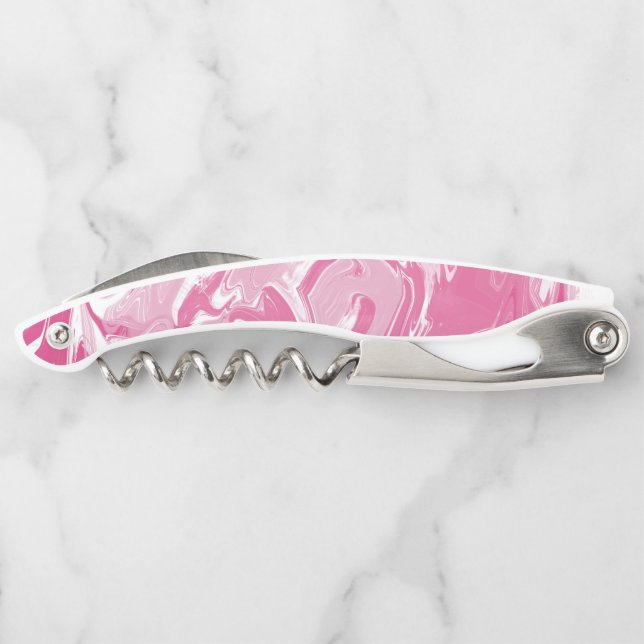Pink Marble Painting Corkscrew (Back)
