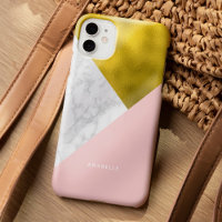 Pink Marble Pattern and Faux Gold Foil