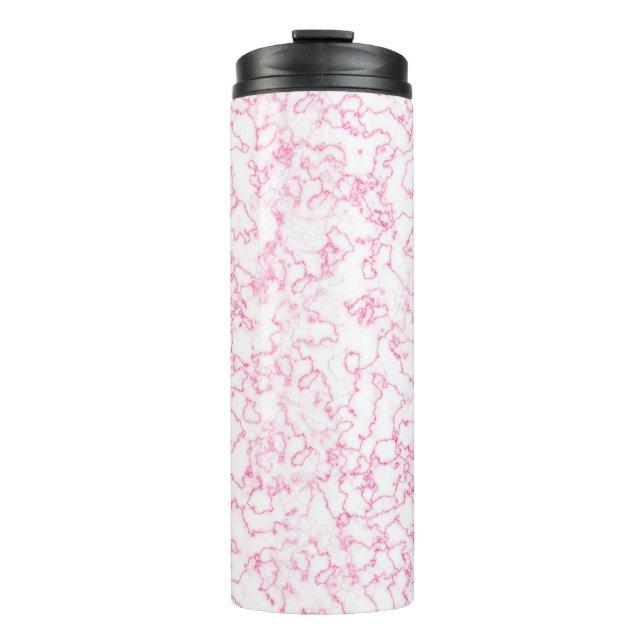 Pink marble pattern    thermal tumbler (Front)