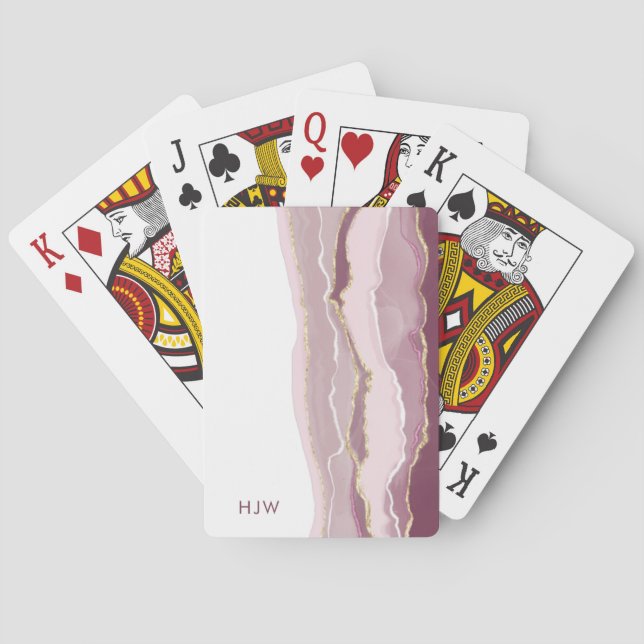 Pink Marble Playing Cards (Back)