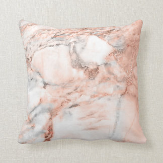 Pink Marble Print Throw Pillow, Swirl Print Cushion