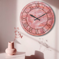 Pink Marble Print Wall Clock