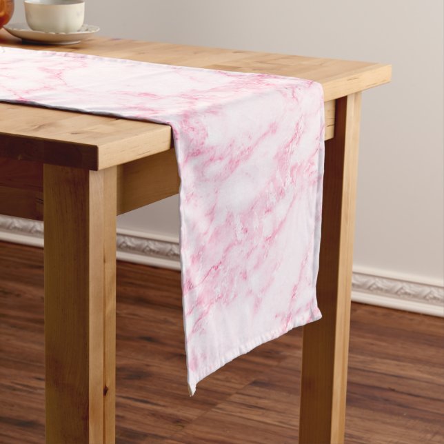 Pink  Marble Short Table Runner (In Situ)