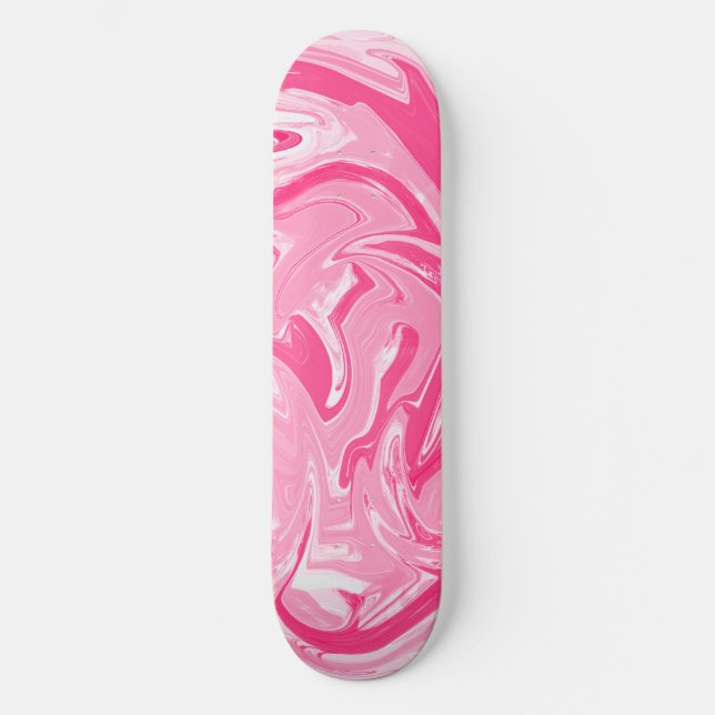 Pink Marble Skateboard Deck (Front)