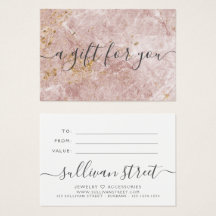 Pink Marble Small Business Gift Certificate