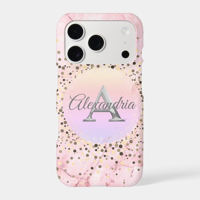 Pink Marble Speckled Monogram (Back)