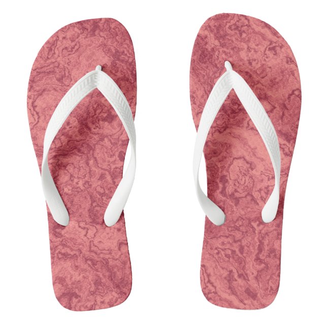 pink Marble Swirl Abstract Jandals (Footbed)