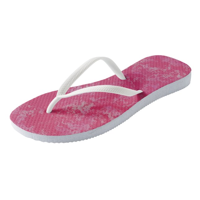 pink Marble Swirl Abstract Jandals (Angled)