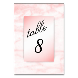 Pink Marble Table Number