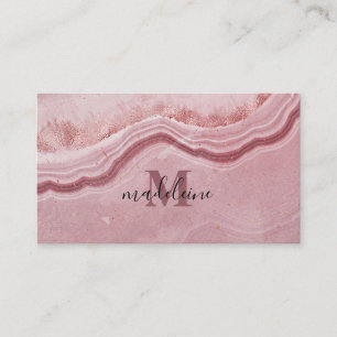 Pink Marble Texture Elegant Business Card