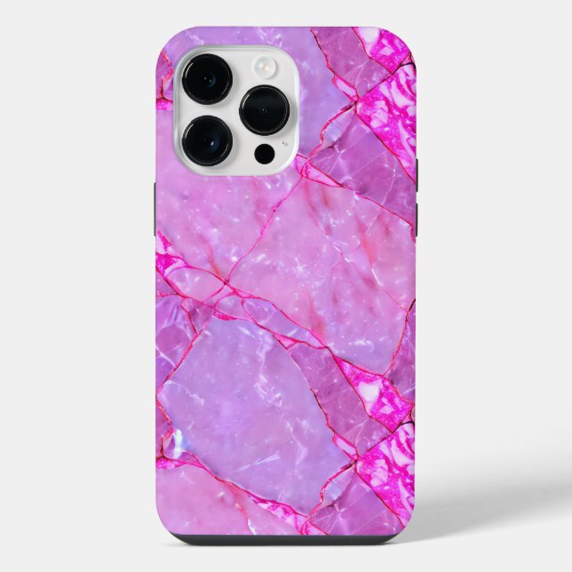 Pink Marble Texture, Marble Effect iPhone Case (Back)
