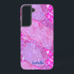 Pink Marble Texture, Marble Effect Samsung Galaxy Case<br><div class="desc">Pink Marble Texture,  Marble Effect design. Can be customize with your name on the pink marble look background.</div>