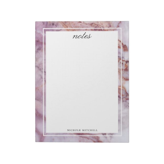 Pink Marble Texture Notepad (Rotated)
