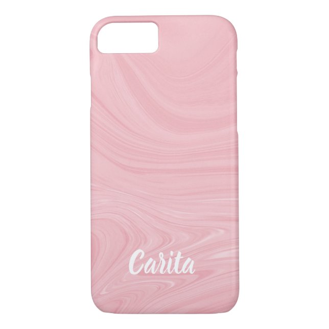 Pink Marble Textured iPhone Case (Back)