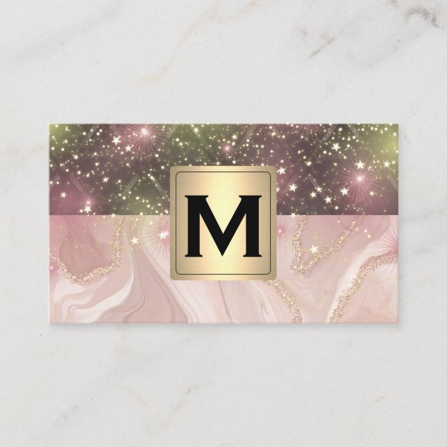 Pink Marble | Upholstered | Stardust Business Card (Front)