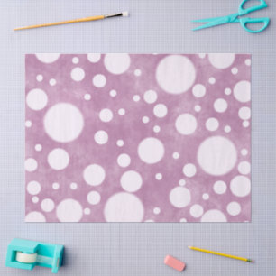 Pink Marble White Polka Dots Pattern Decoupage Tissue Paper