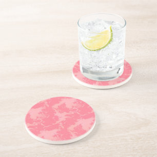Pink Marbled Cloud abstract Coaster