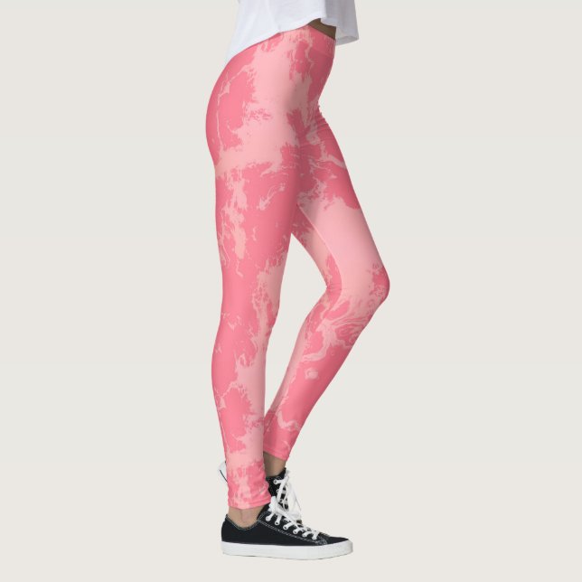 Pink Marbled Cloud abstract Leggings (Right)