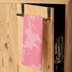 Pink Marbled Cloud abstract Tea Towel