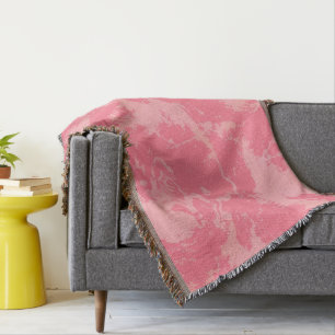 Pink Marbled Cloud abstract Throw Blanket