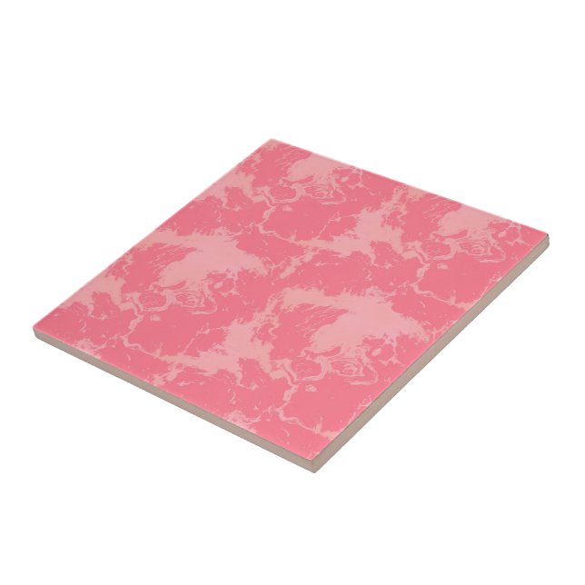 Pink Marbled Cloud abstract Tile (Side)