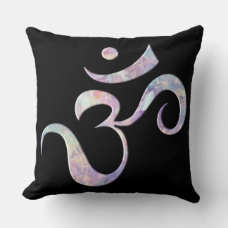 Pink Marbled Om Cushion
