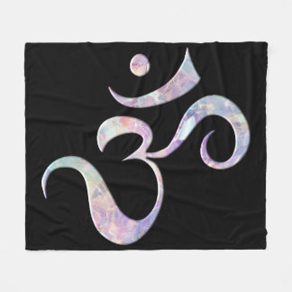 Pink Marbled Om Fleece Blanket