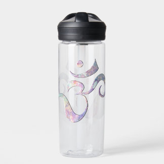 Pink Marbled Om Water Bottle
