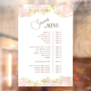 Pink Marbling Design Services Menu