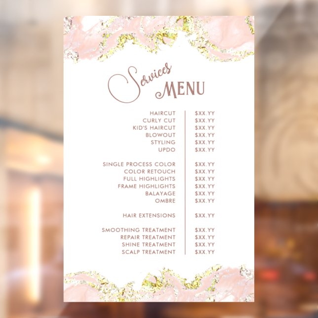 Pink Marbling Design Services Menu (Sheet 2)