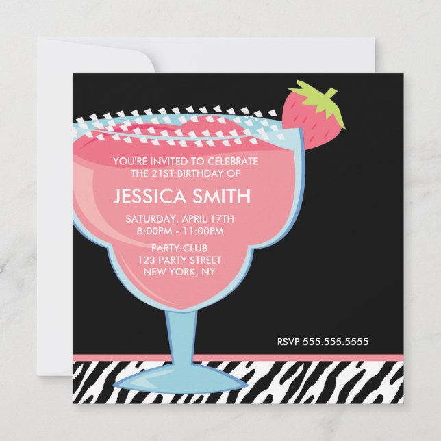 Pink Margarita Invitation (Front)