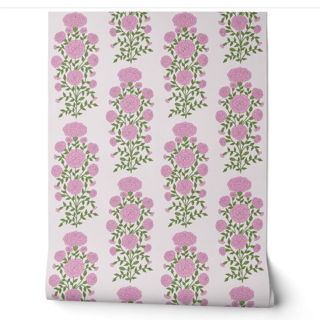 Pink Marigold flowers mungal Wallpaper (Unrolling)