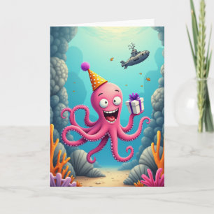 Pink Marine Birthday Card