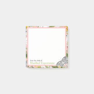 Pink Mariposa Vintage Butterfly Personalised Notes