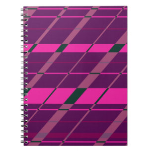 Pink Maroon Black Abstract Geometric Fun Funky Notebook
