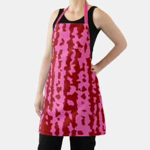 Pink Maroon Red Irregular Abstract Design  Apron