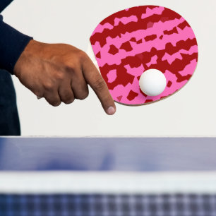 Pink Maroon Red Irregular Abstract Design  Ping Pong Paddle