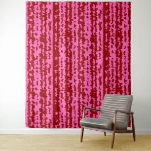 Pink Maroon Red Irregular Abstract Design Tapestry