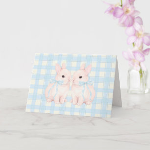 Pink Marshmallow Bunny Rabbits Easter Card
