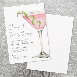 Pink Martini 40th Birthday Party Invitation
