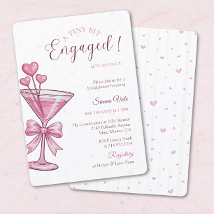 Pink Martini A Tiny Bit Engaged Bridal Shower Invitation