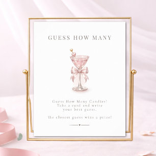 Pink Martini Baby Shower Guess How Many Sign