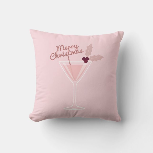 Pink Martini Christmas Cushion (Front)