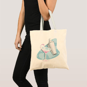 Pink Martini Cocktail and Silver Shaker Tote Bag