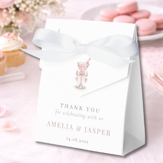 Pink Martini Coquette Bow Girl Baby Shower Party Favour Box