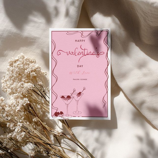 Pink Martini Glasse – Valentine’s Day Party  Holiday Card (Creator Uploaded)